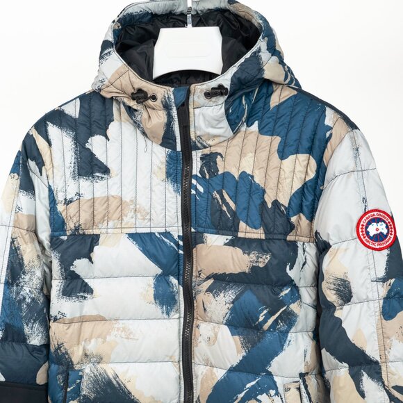 Canada Goose Cabri Blue Free Form Camo Quilted Hooded Down Jacket - Picture 4 of 16